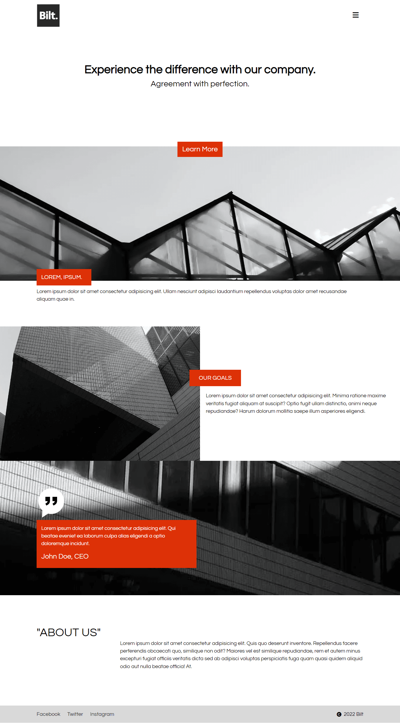 Bilt website screenshot