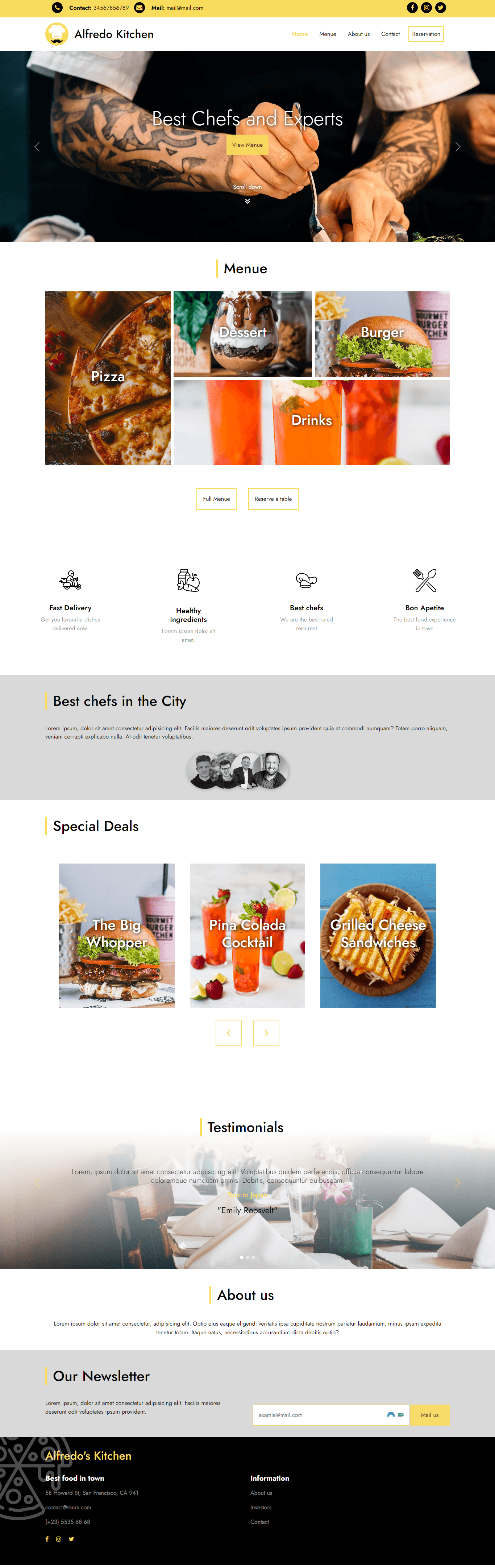 Alfredo website screenshot