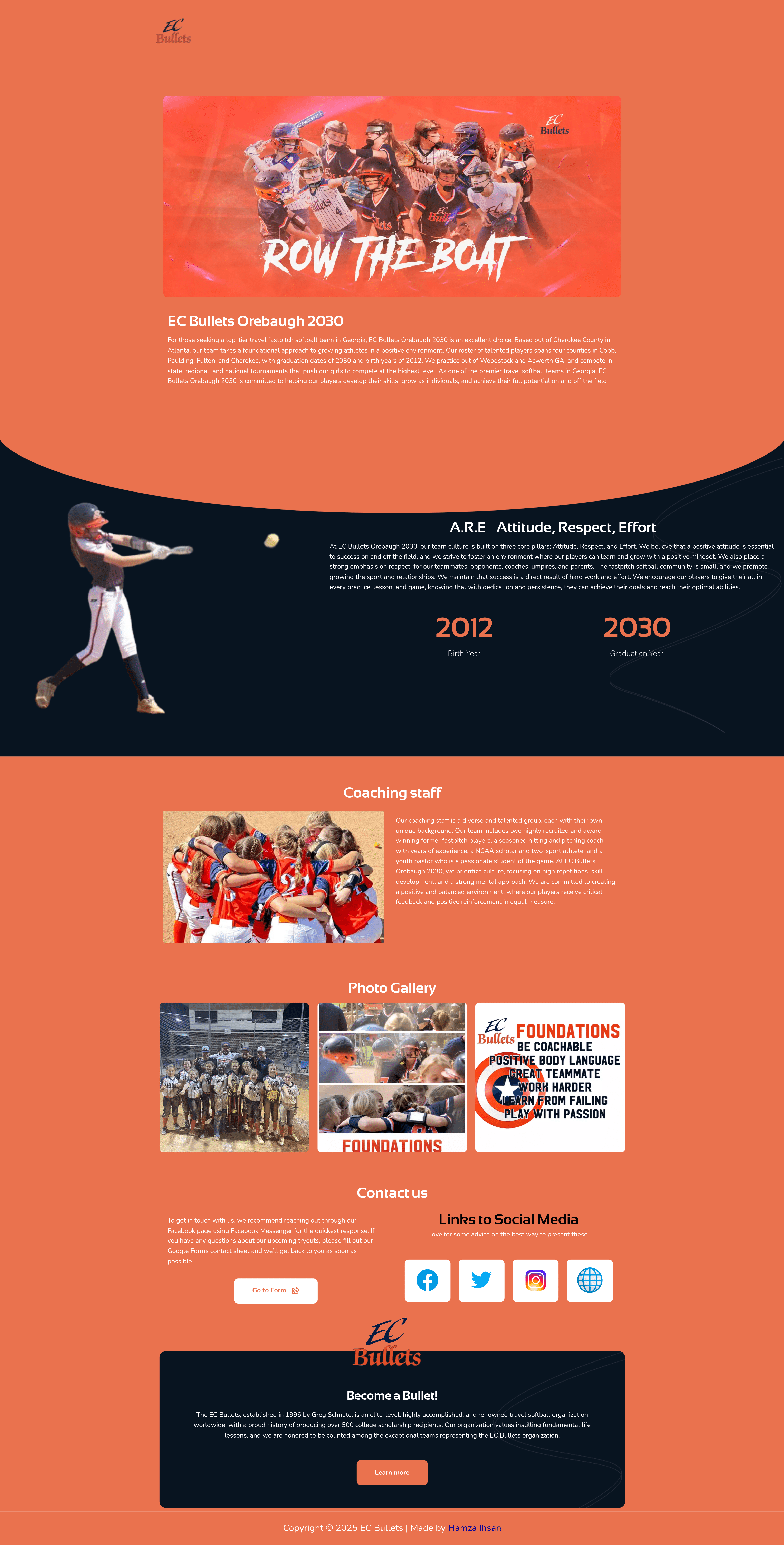 ECB Bullets 2030 website screenshot