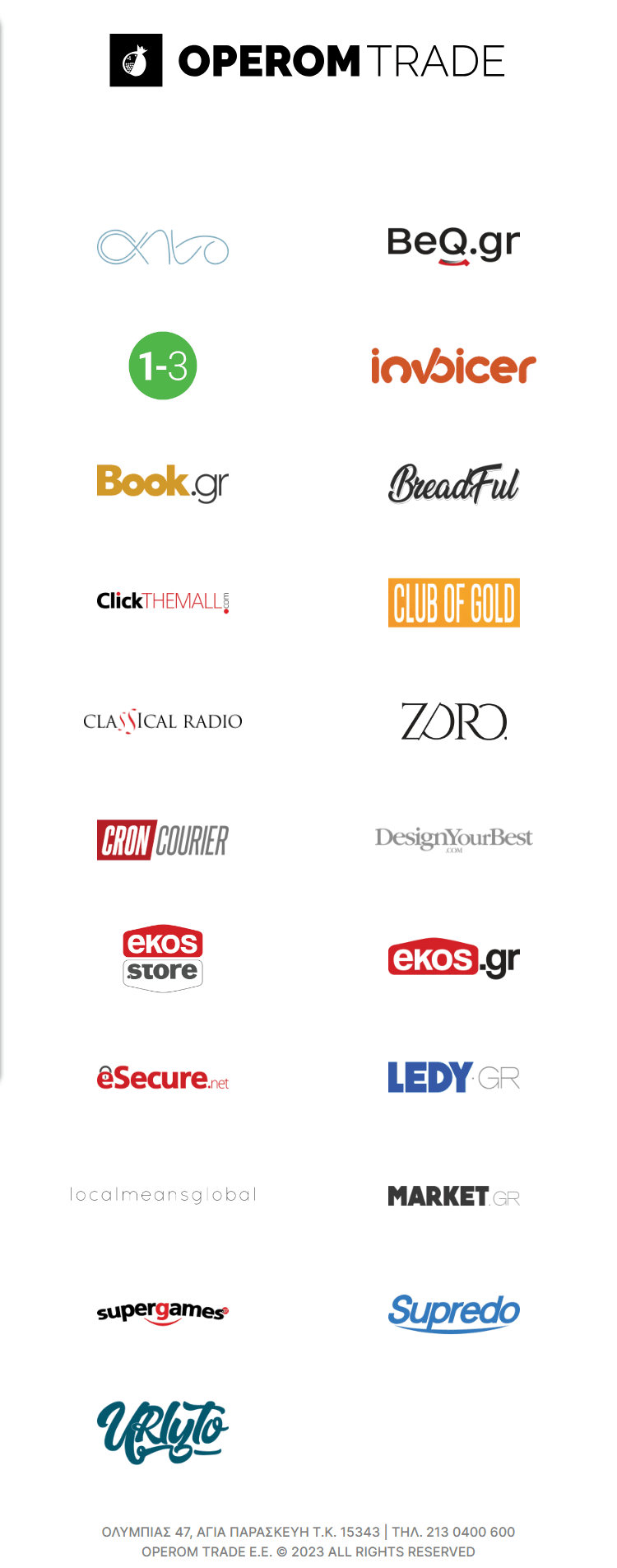 Operom website iPhone SE screenshot